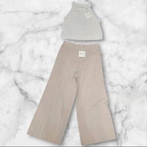 Marled Tan & Cream Sweater Tank & Pants Set Size Large